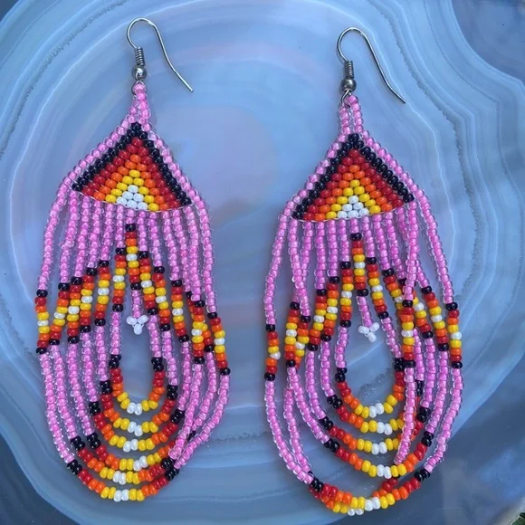 Handmade Beaded Earrings - Picture 4 of 6